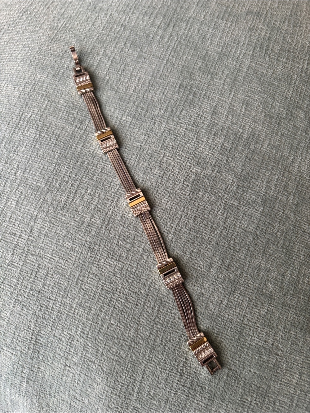 Brighton Two ToneMulti-Strand Bracelet with Crystal Accents